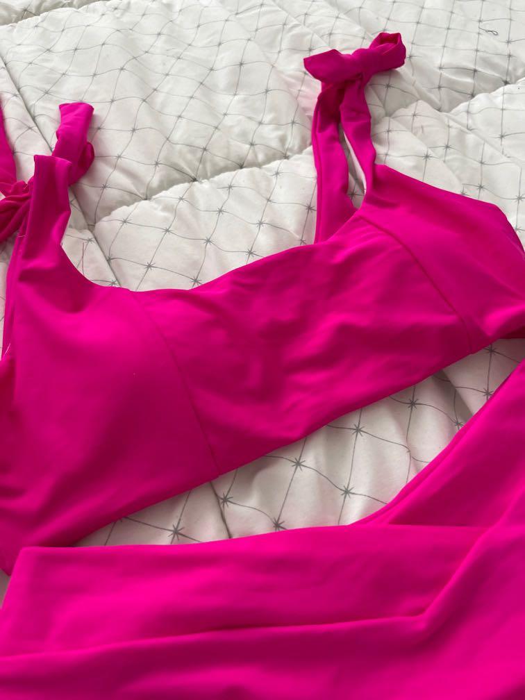 shein pink bikini two piece, Women's Fashion, Swimwear, Bikinis & Swimsuits on Carousell