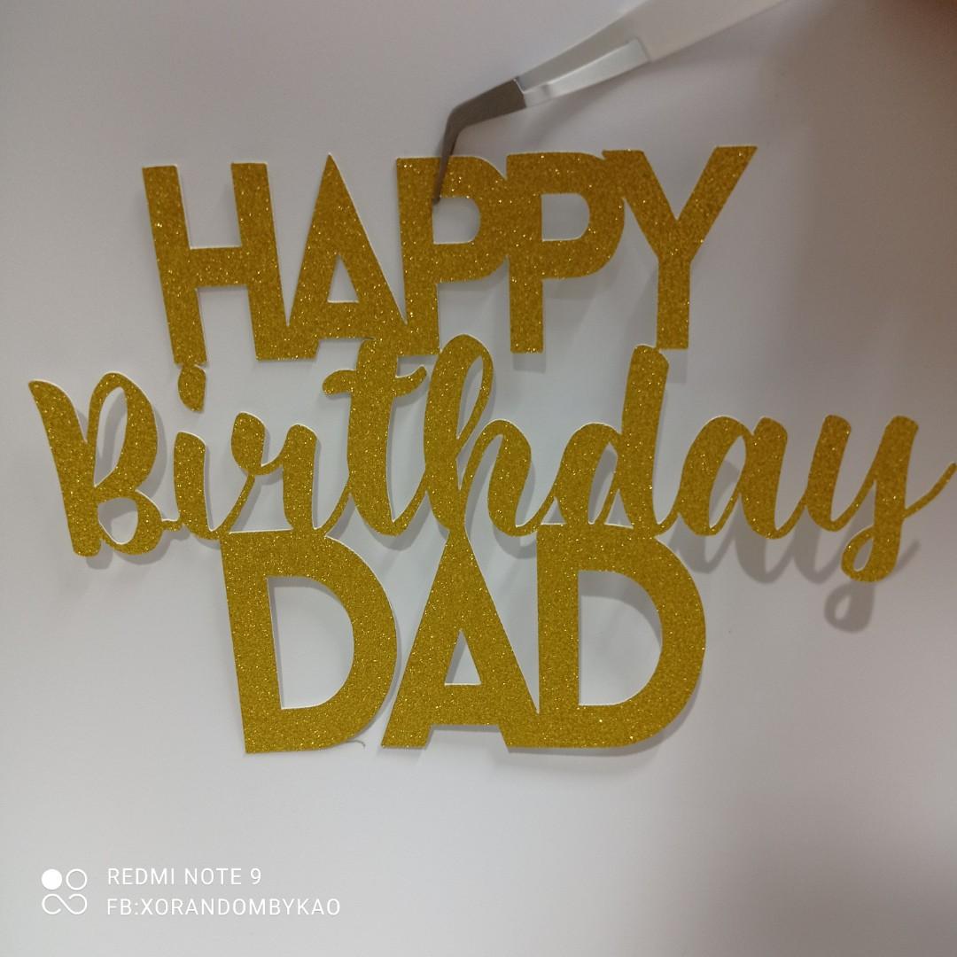 Simple Happy Birthday Cake Topper Single Layer Cardstock Cake Toppers, Hobbies & Toys