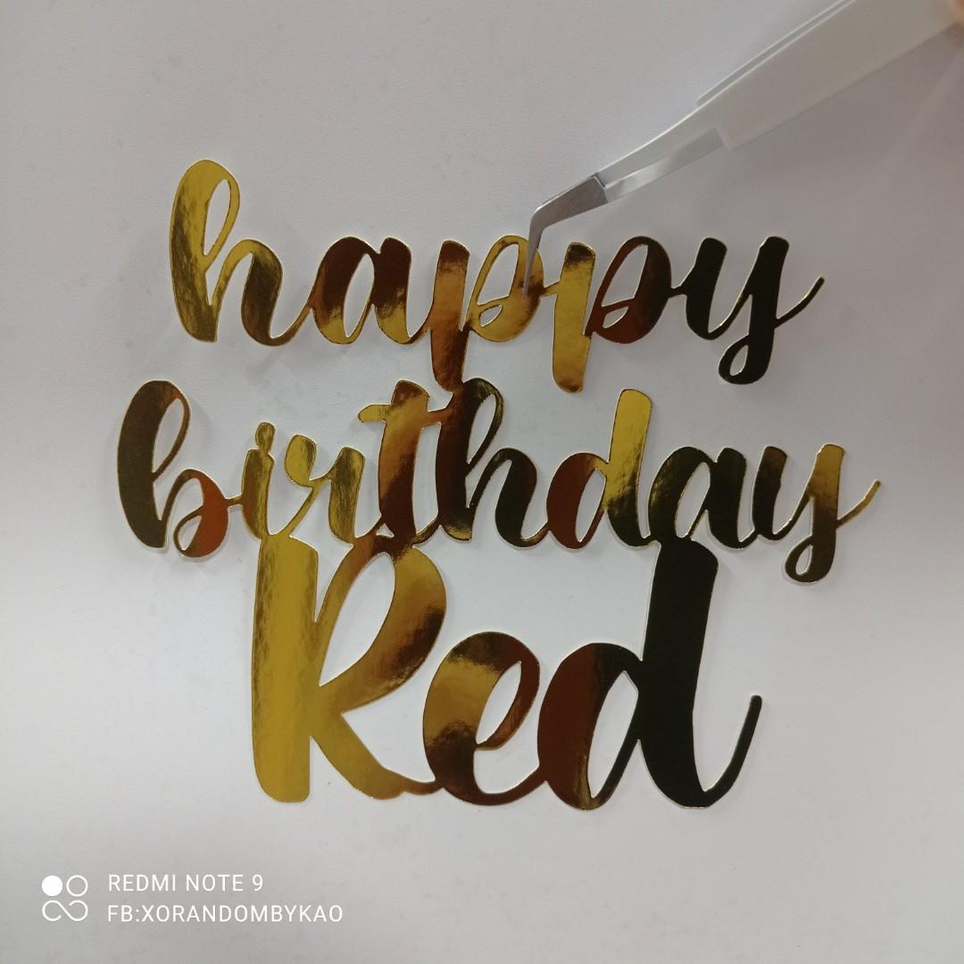 Simple Happy Birthday Cake Topper Single Layer Cardstock Cake Toppers