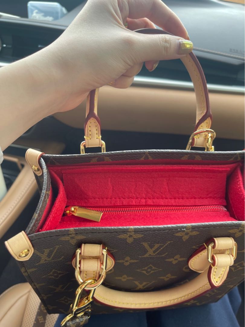 【soft light and shape】bag organizer insert fit for lv petit sac plat 1.  protect interior，2. help your bag in shape，3. no messy any more，multi pocket  organiser compartment storage zipper bag in bag inner bag, Women's Fashion,  Ba