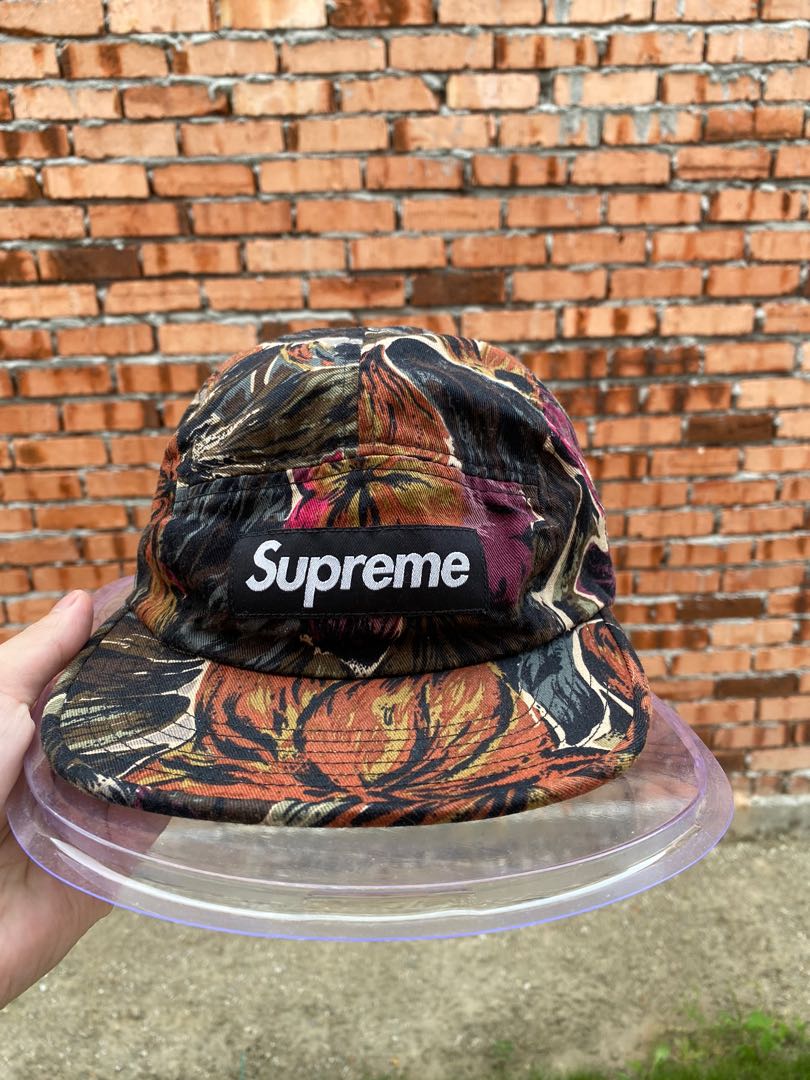 Supreme painted floral camp cap sale