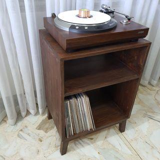 Turntable Vinyl Record Shelf Table Rack Crate Storage Plaka Amplifier Custom Wood