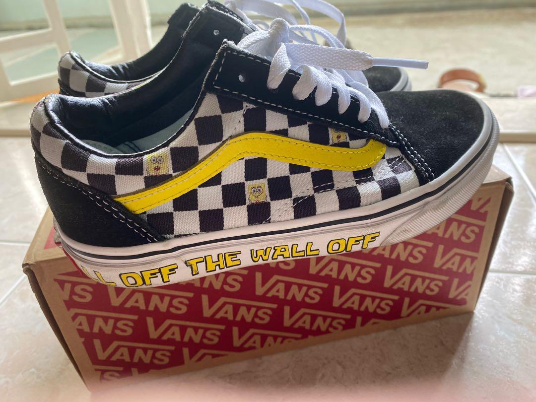 Checkered black and yellow sale vans