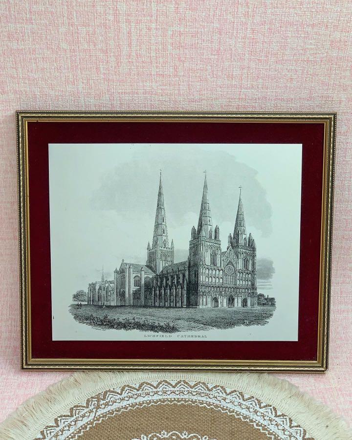 Vintage Wall Decor Lichfield Cathedral, Furniture & Home Living, Home