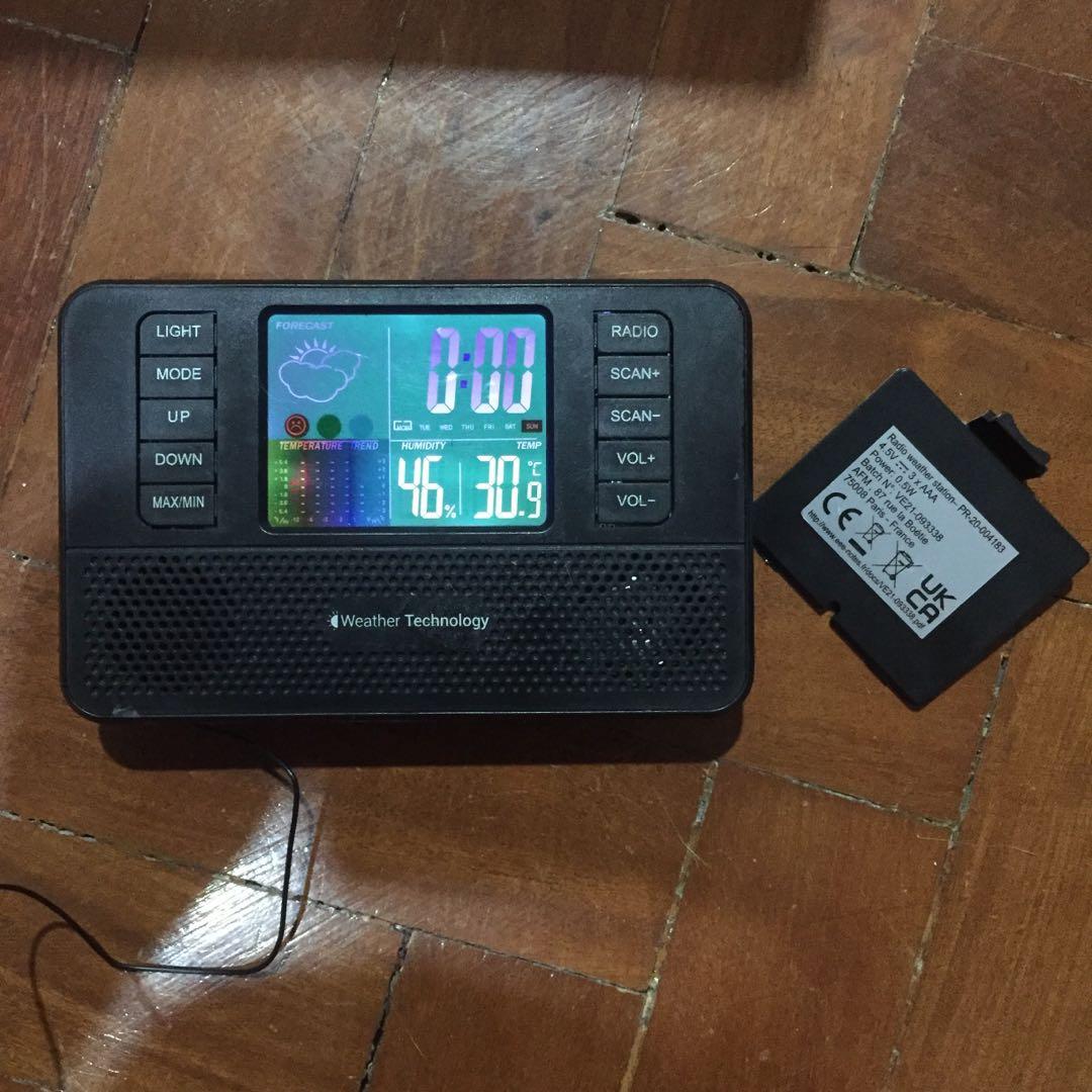 Wall radio weather station date time alarm temperature humidity meter