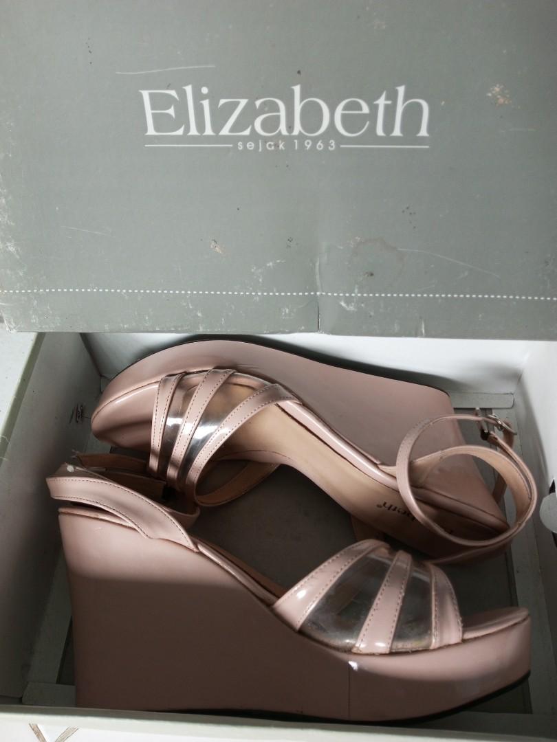 Wedges Elizabeth high heels pink Elizabeth sepatu Elizabeth boleh nego