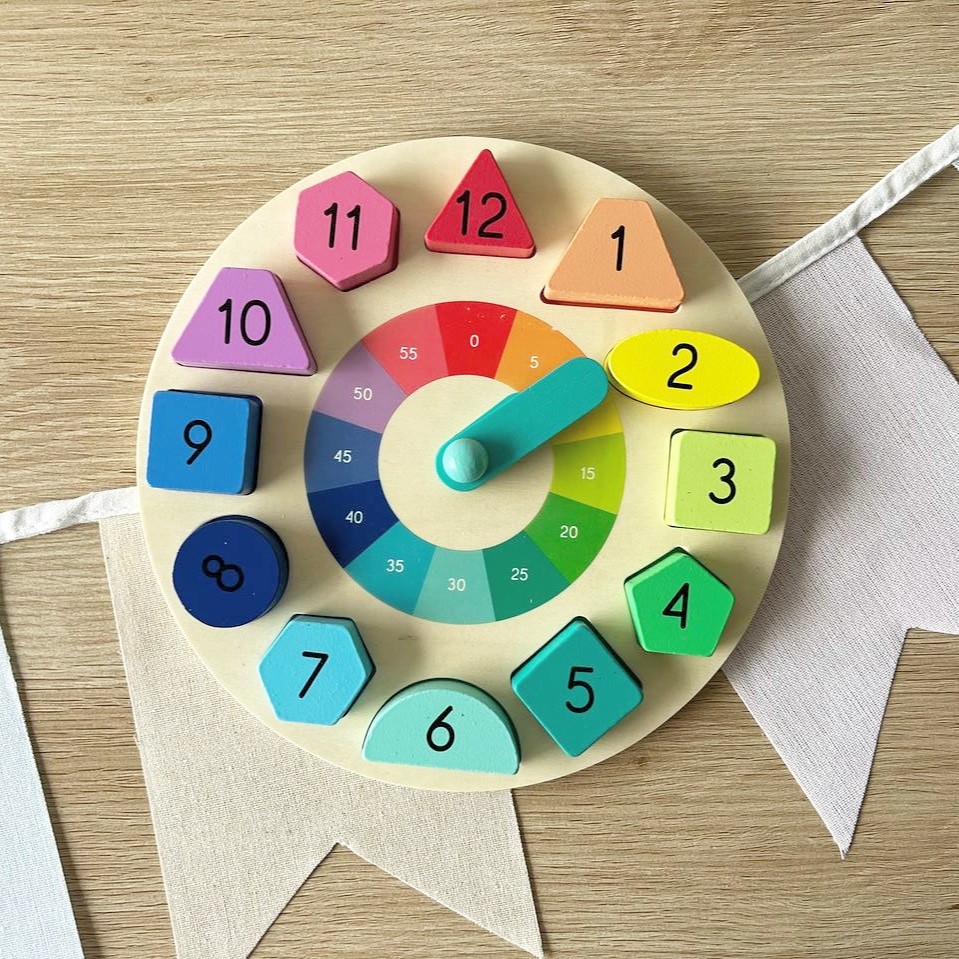 Kmart Wooden clock and puzzle Hobbies Toys Toys Games on Carousell