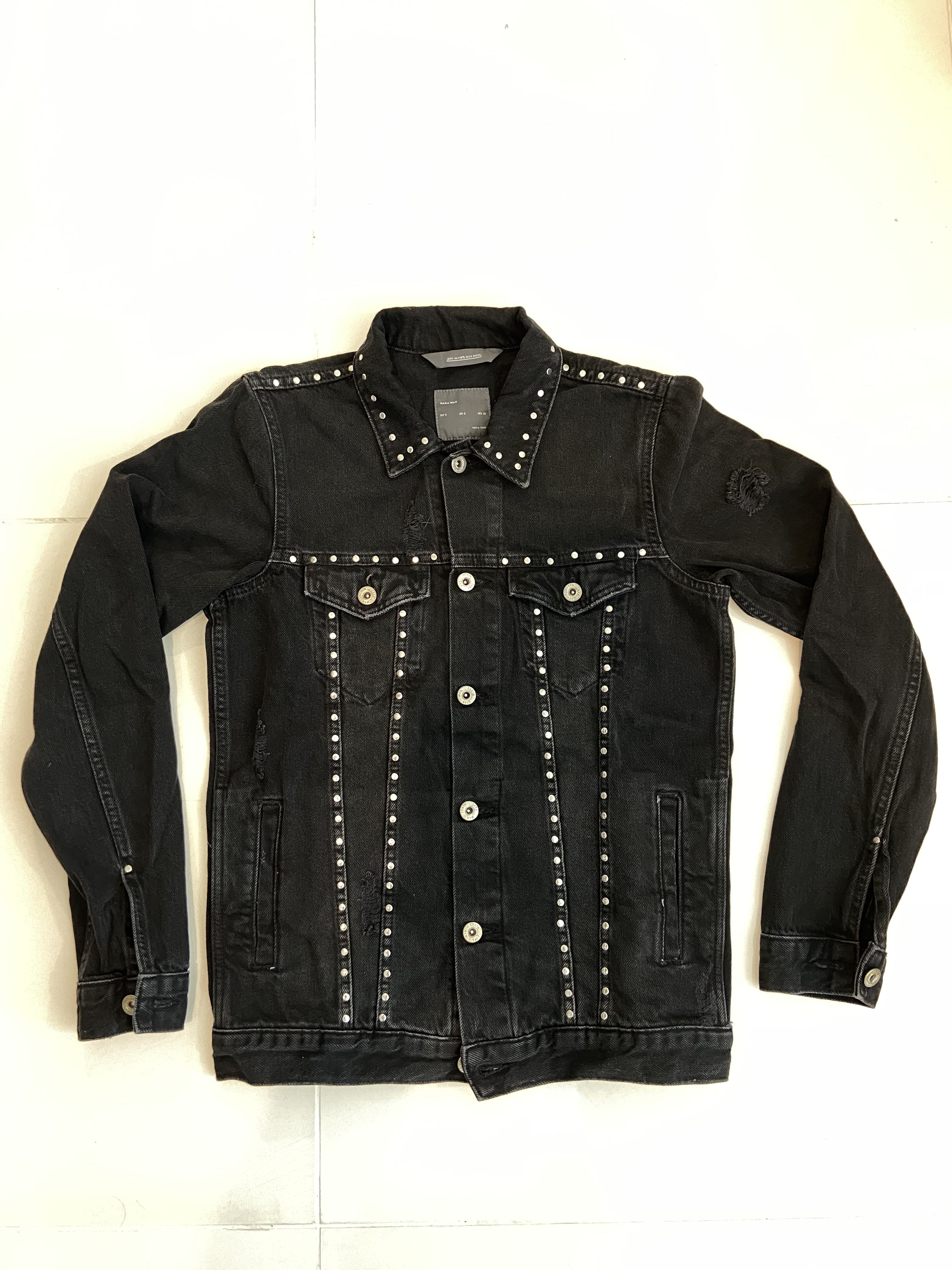 Zara studded outlet denim jacket