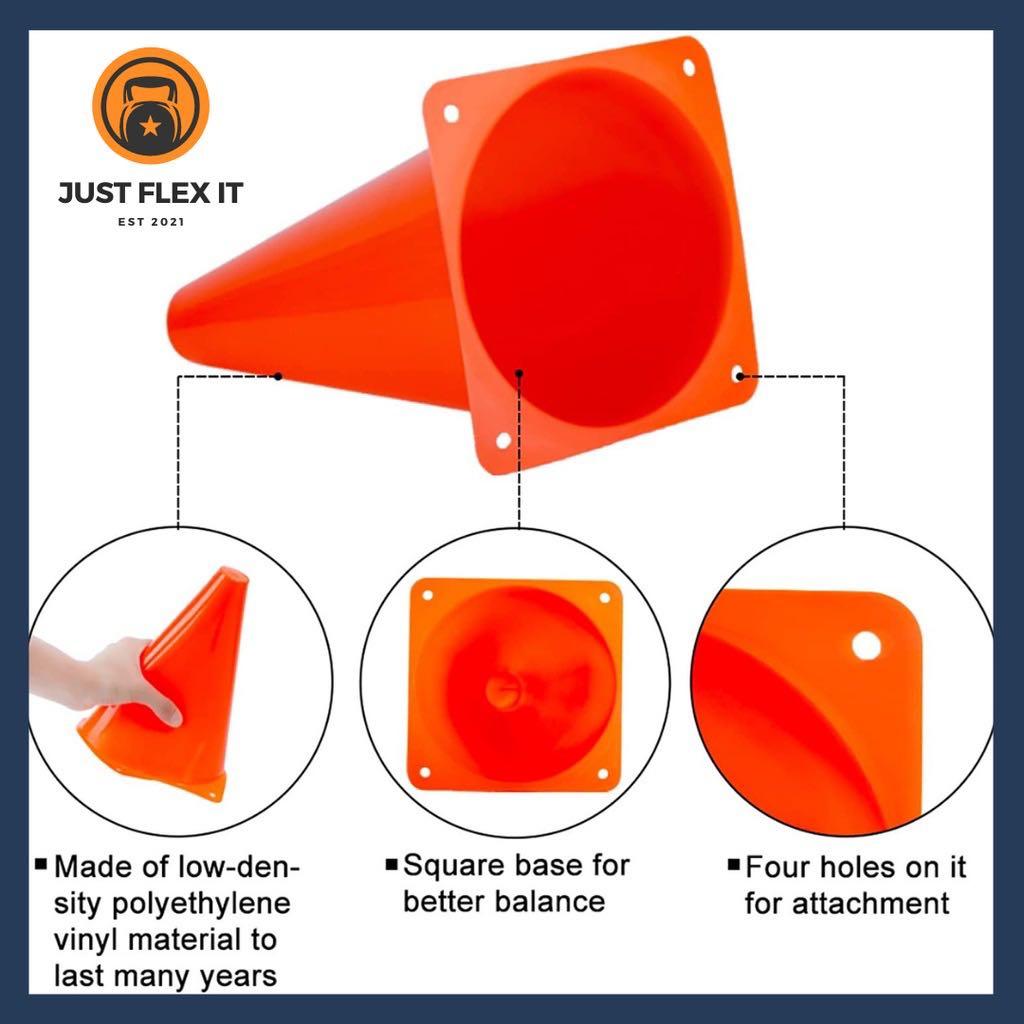 6PCS Soccer Cones 23CM Training Agility Field Marker Plastic Cones for