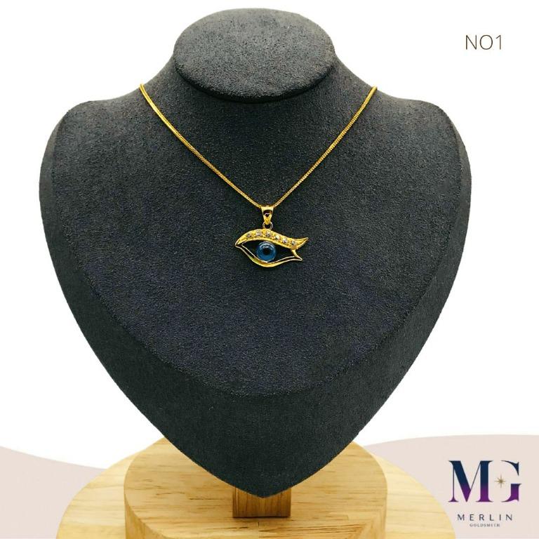 Gold turkish sale eye pendant