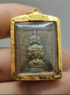 阿贊坤潘 2530 頭幫 郵票 澤度金 塔帕占 鑑定卡   現貨 泰國 佛牌 70%金殼