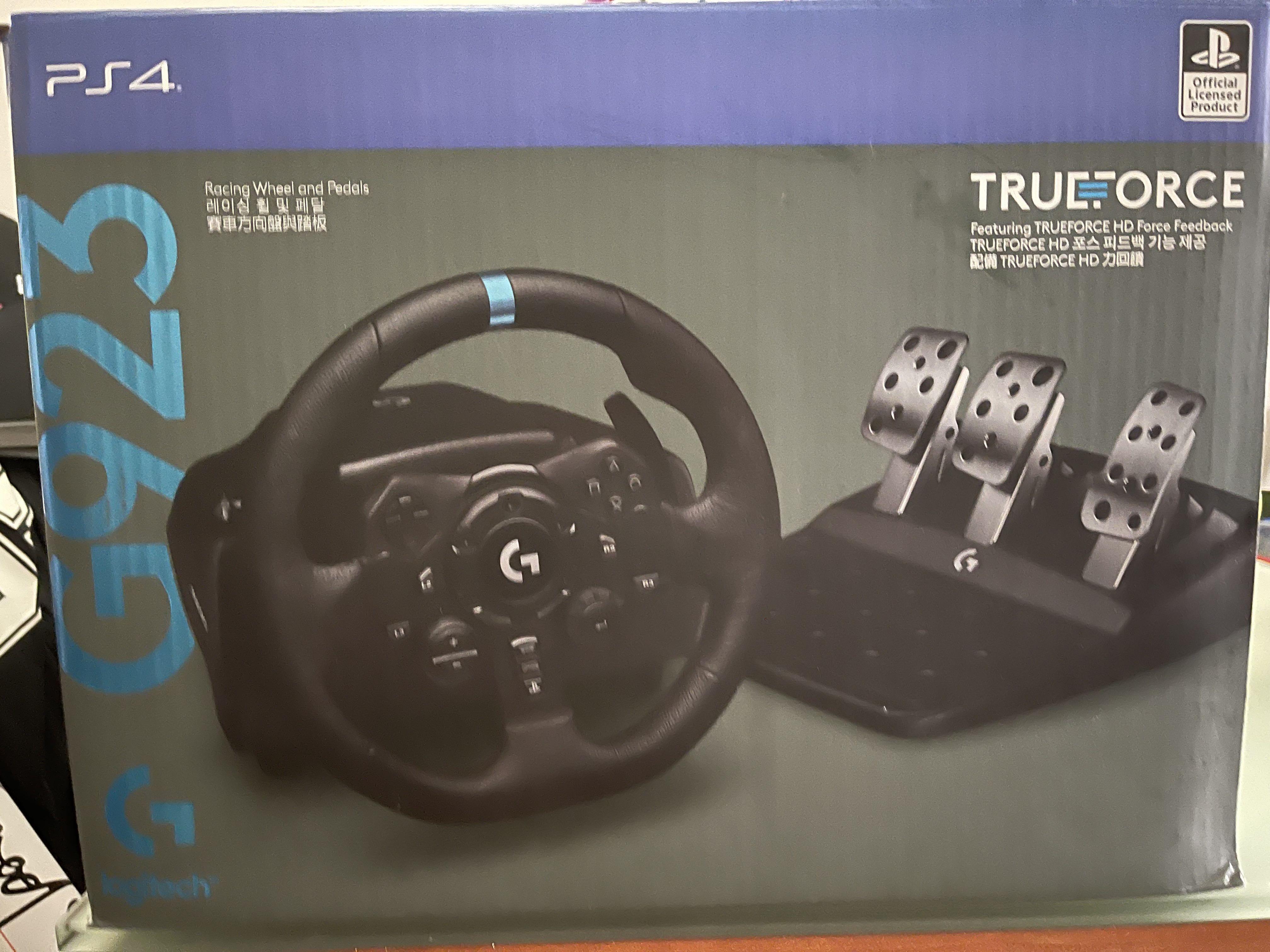 羅技Logitech G G923 Trueforce 模擬賽車方向盤(支援PC/PS4/PS5)+連棍, 興趣及遊戲, 玩具 遊戲類-  Carousell