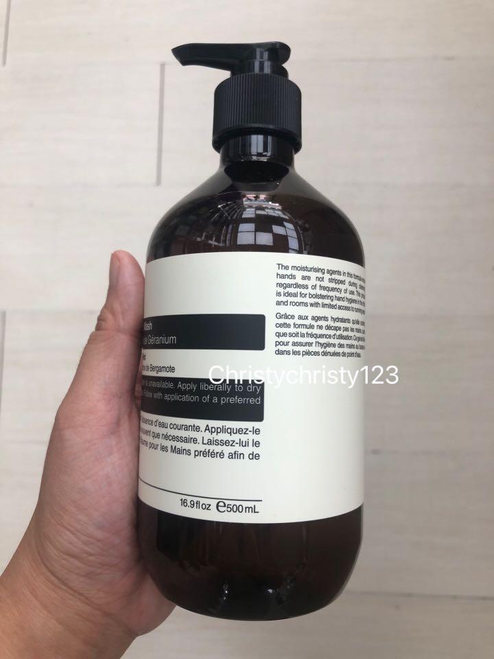 (大支 500ml) Aesop 天竺葵手部乾洗清潔露 (Aesop Geranium Leaf RinseFree Hand Wash
