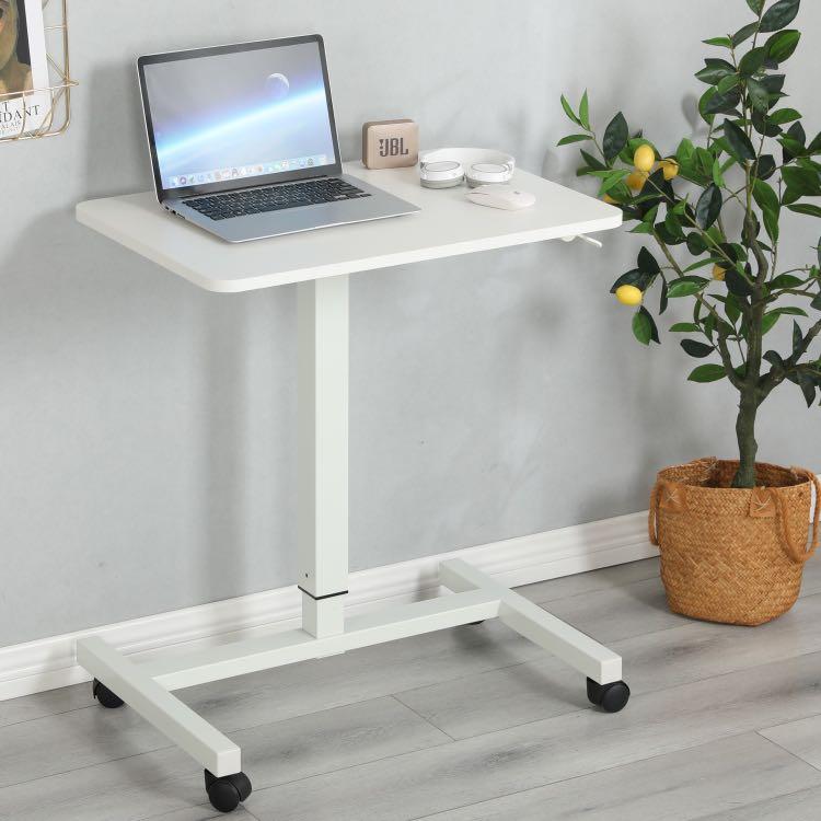 Airlift Pneumatic Sit Stand Laptop Desk with Wheels Adjustable
