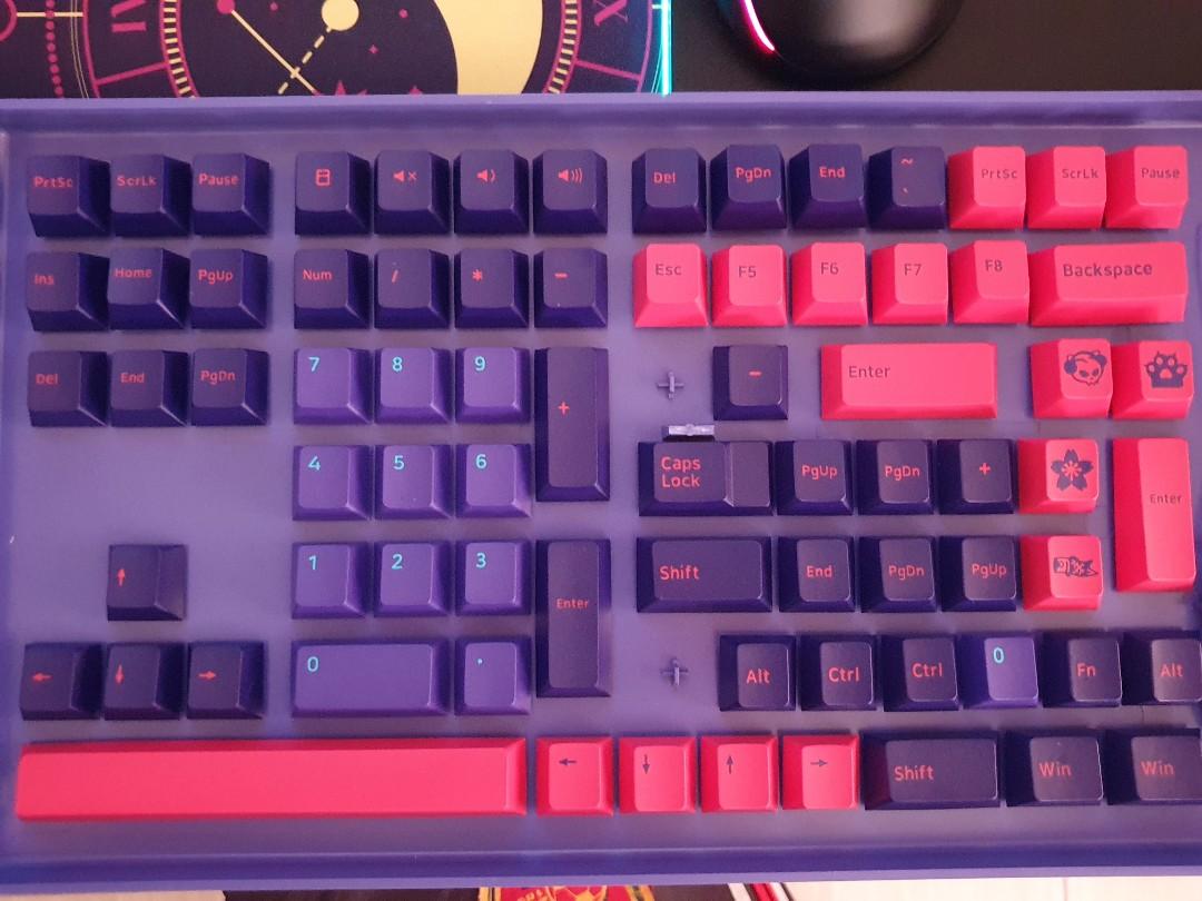 Akko Neon PBT doubleshot cherry profile keycap, Computers & Tech, Parts ...