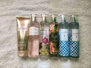BATH AND BODY WORKS BBW MIST AND BODY CREAM AVAILABLE