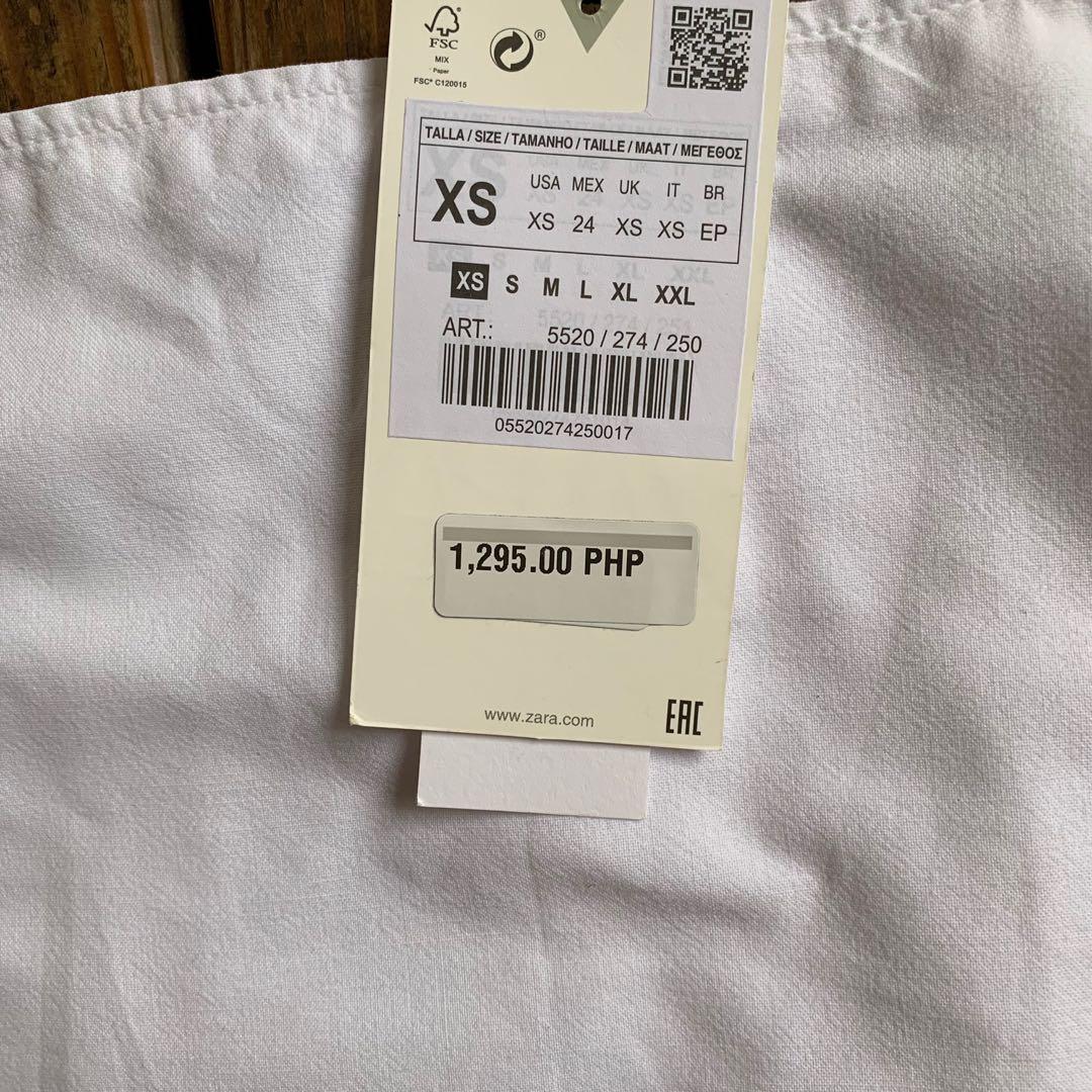 Brandnew Zara bandana denim top in white adjustable back, Women's