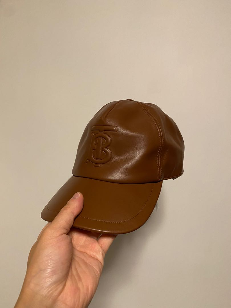 Monogram Motif Leather Baseball Cap In 