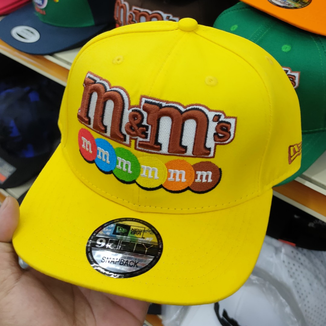 Cap mnm topi smarties hats m\u0026m yellow 