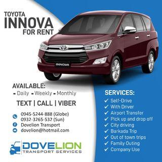 Car for Rent Toyota Innova AT 2018