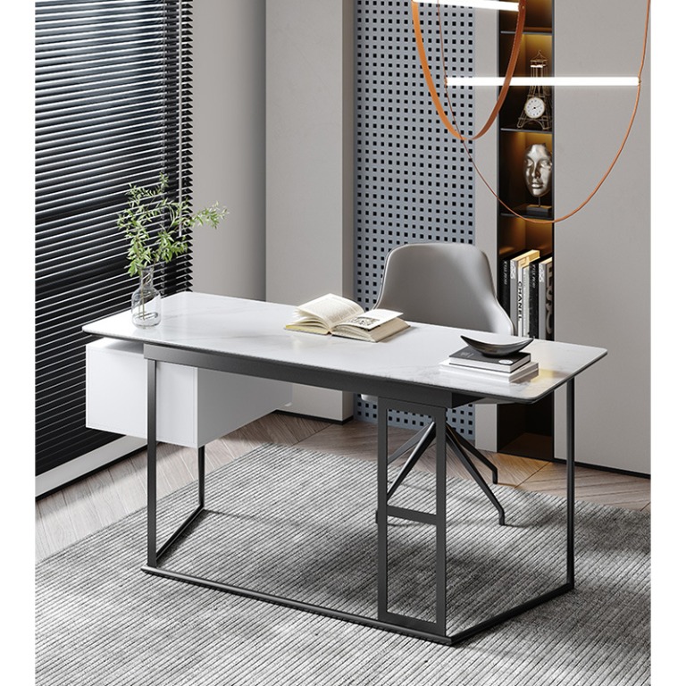 Computer Desk Study Table With Drawer Wrought iron frame, Furniture ...