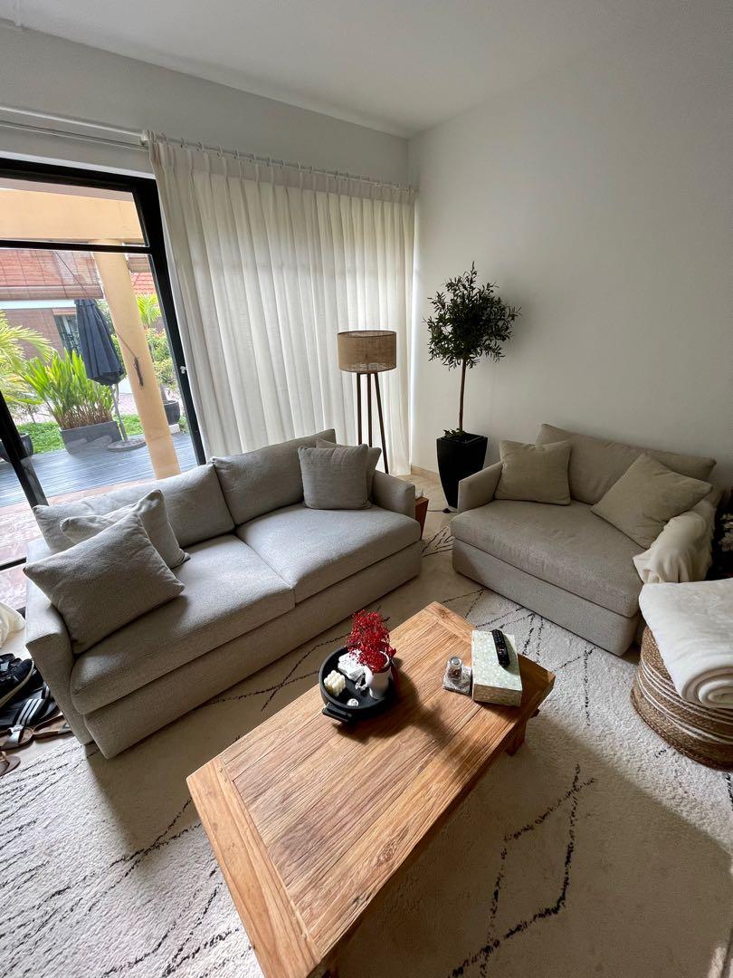 Crate and barrel lounge chair and shop a half