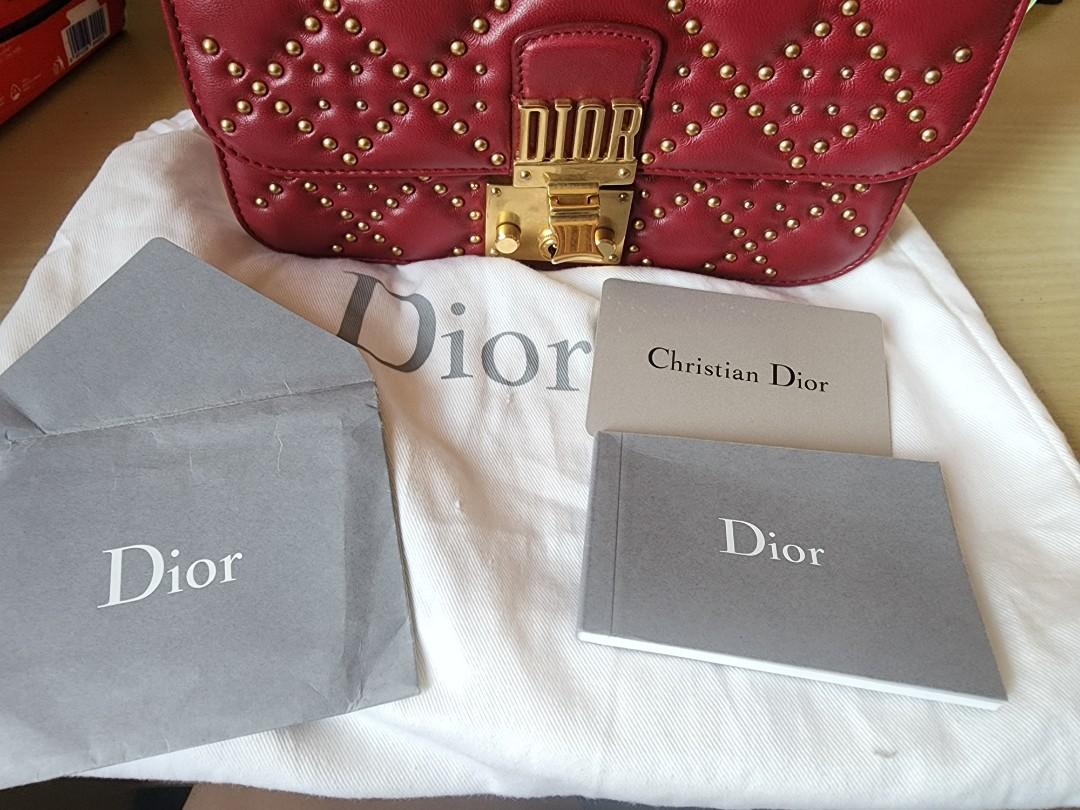 Dior Addict Studded Leather Flap Bag in Black