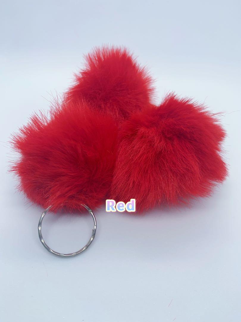 Faux fur ball keychain Hobbies Toys Stationery Craft Craft