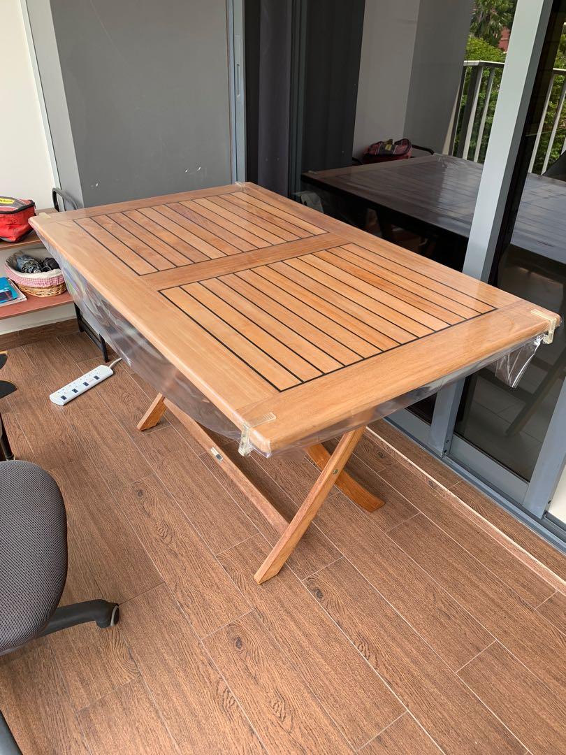 Foldable wooden table, Furniture & Home Living, Furniture, Tables