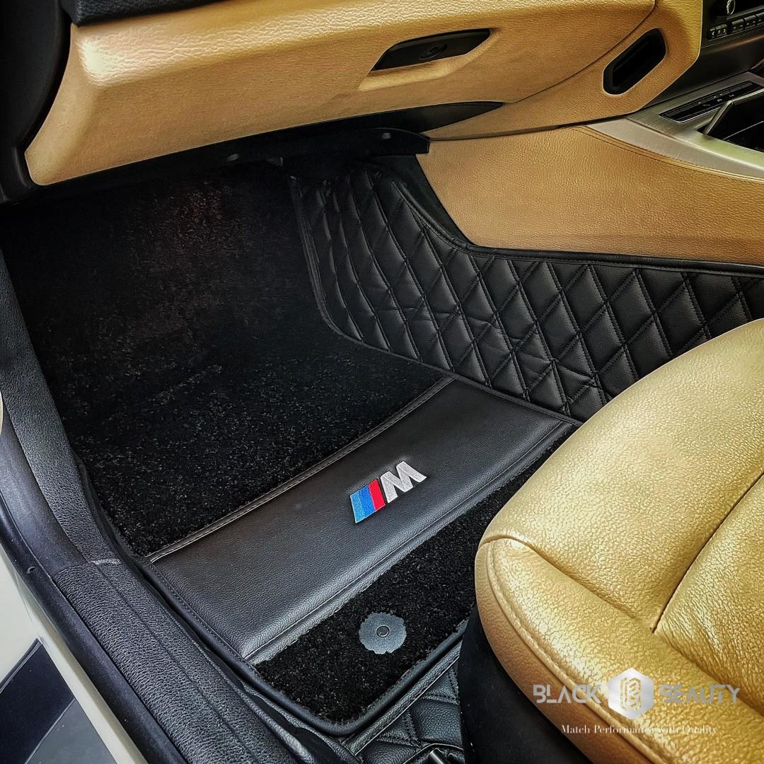 [Full Black] BMW Z4 Diamond Series Premium Leather Car Mat, Car