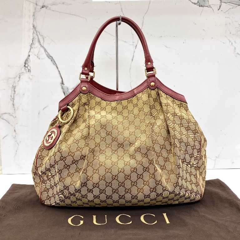 GUCCI 211943 GG RED SUKEY LARGE SHOULDER BAG 227005576 Women s