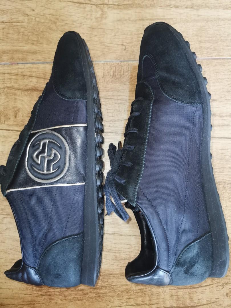 Gucci Men s Logo GG 202744 Black Leather Trainers 11 G