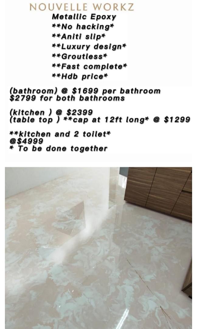 Hdb license contractor / Hacking / tiling / metallic epoxy flooring