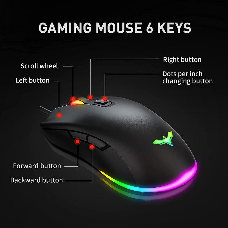 havit Wired Gaming Keyboard Mouse Combo LED Rainbow Backlit Gaming