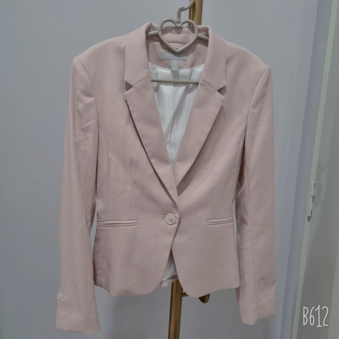 H m baby pink suit shirt jacket formal attire office wear