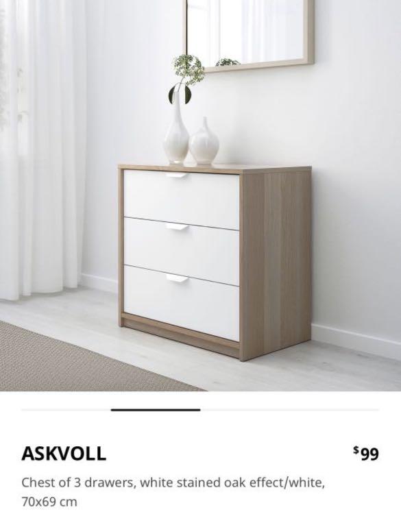 Askvoll 3 deals drawer dresser