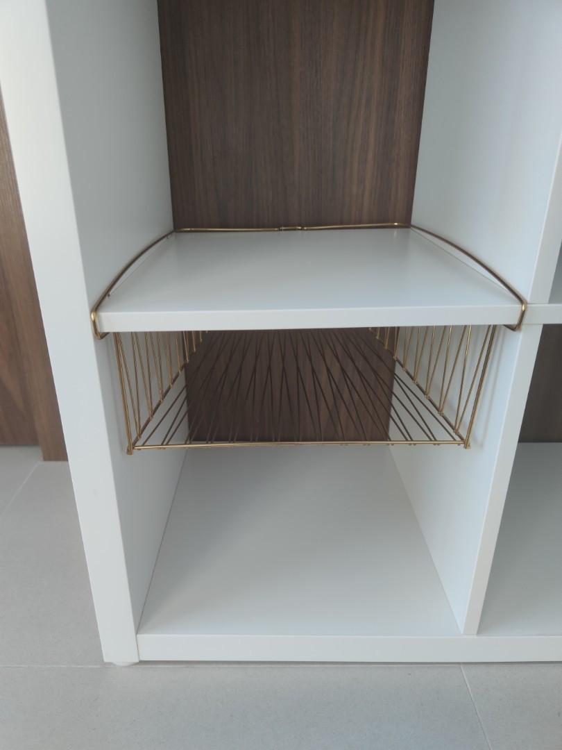 IKEA KALLAX Wire basket, brass color, Furniture & Home Living, Home