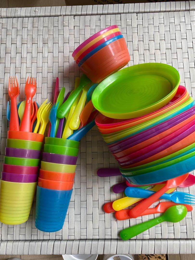 Ikea plastic cups and plates, Furniture & Home Living, Kitchenware