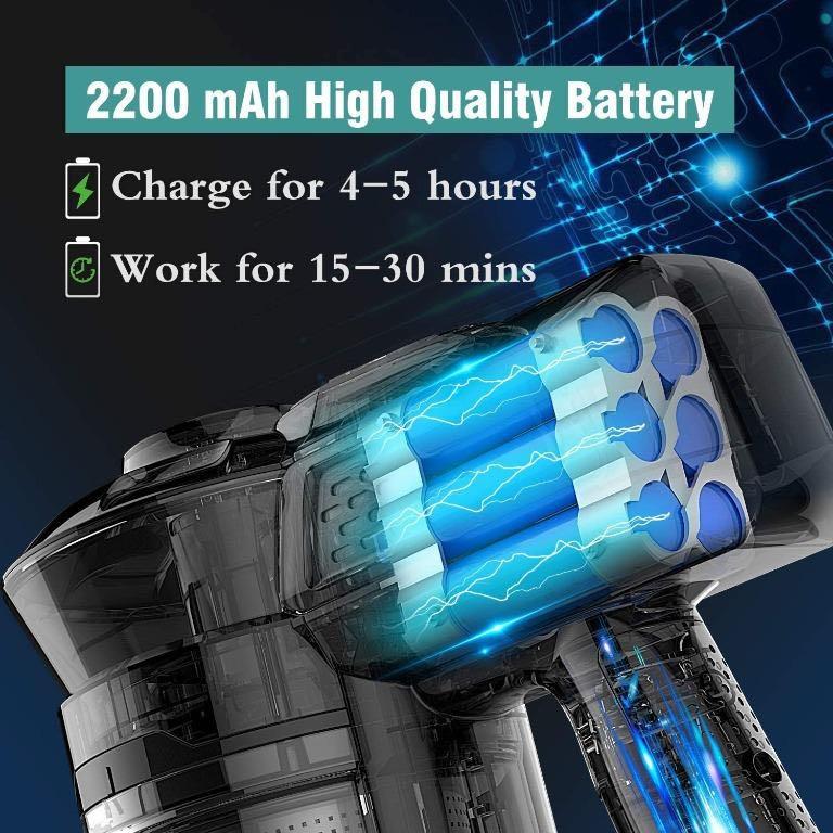 JASHEN V12S Lightweight Cordless Vacuum Cleaner, 180W 9Kpa Powerful