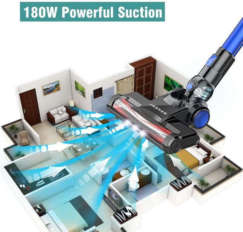 JASHEN V12S Lightweight Cordless Vacuum Cleaner, 180W 9Kpa Powerful