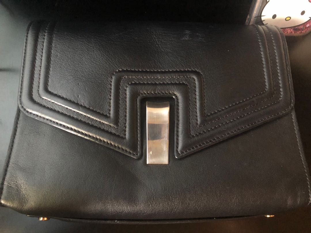 Joy Gryson Leather Naomi Cross body bag(Black), Women's Fashion, Bags ...