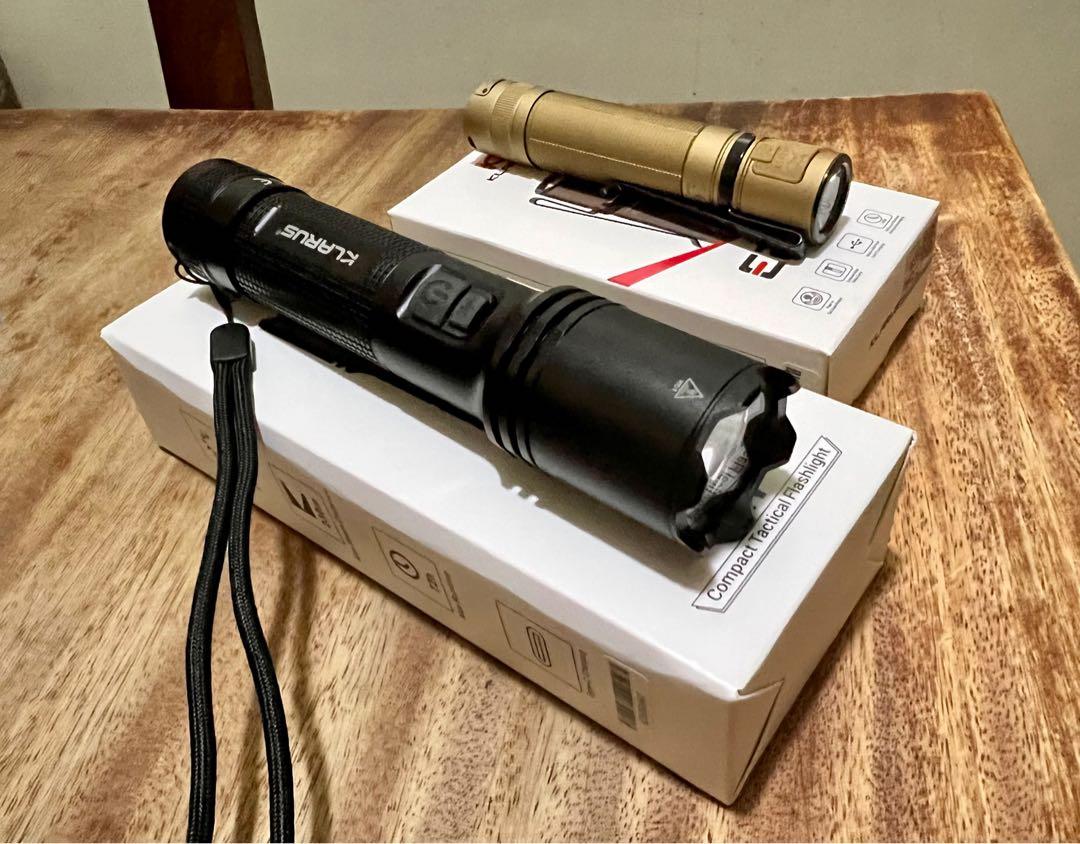 Klarus E2 and A1 Flashlight Bundle, Sports Equipment, Hiking & Camping