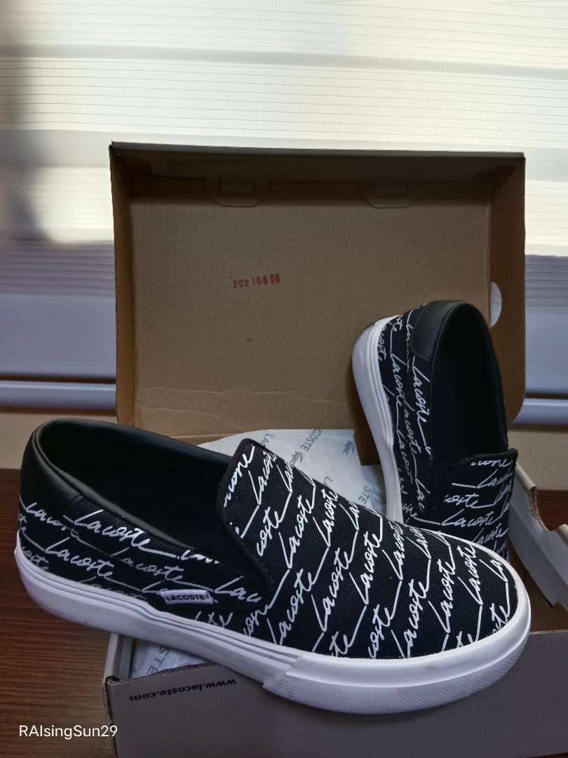Lacoste canvas on sale slip on shoes