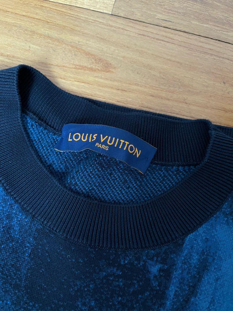 Louis Vuitton Damier Salt Jacquard Crewneck Sweater, Men's Fashion