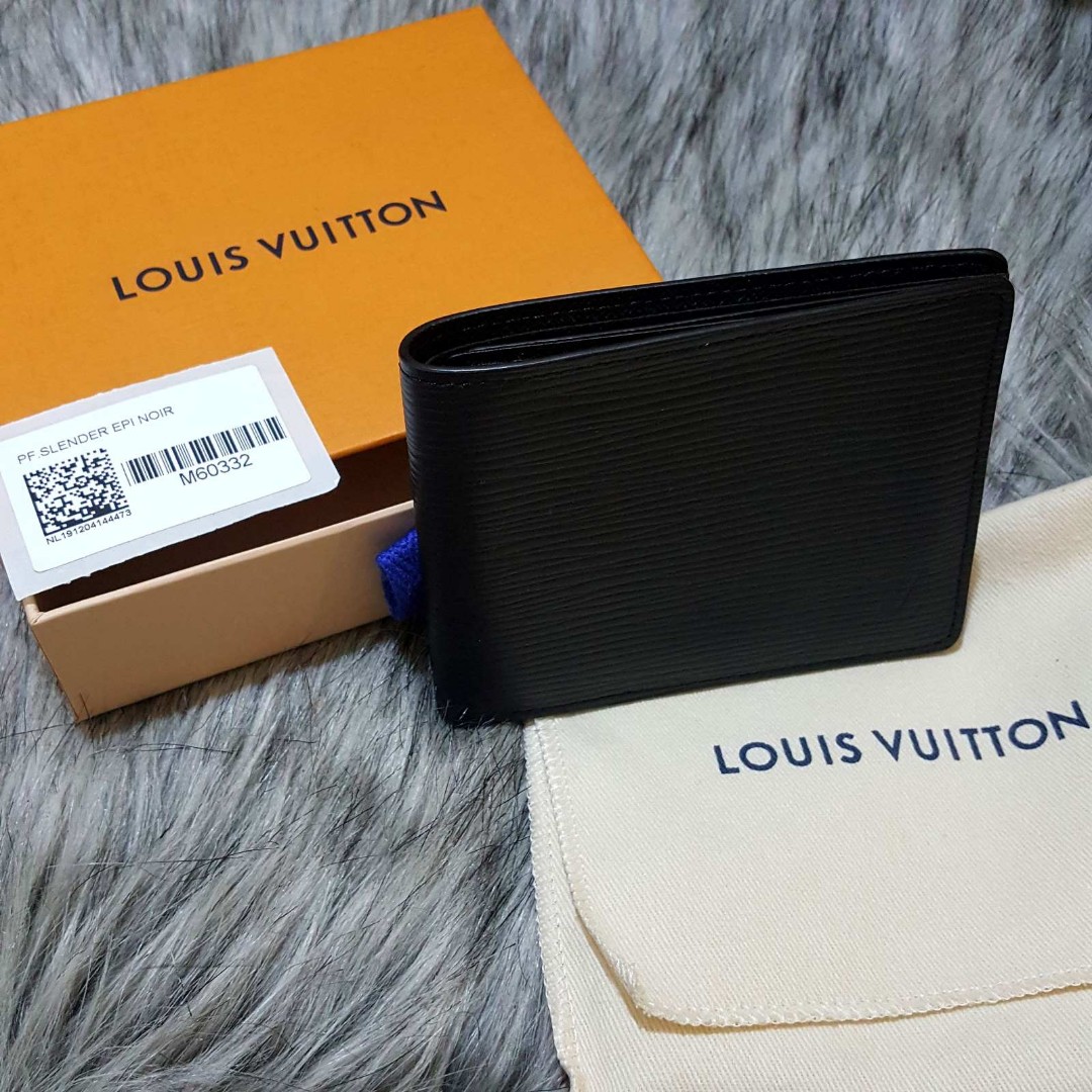 Slender Wallet Epi Leather in Black - Personalization M60332
