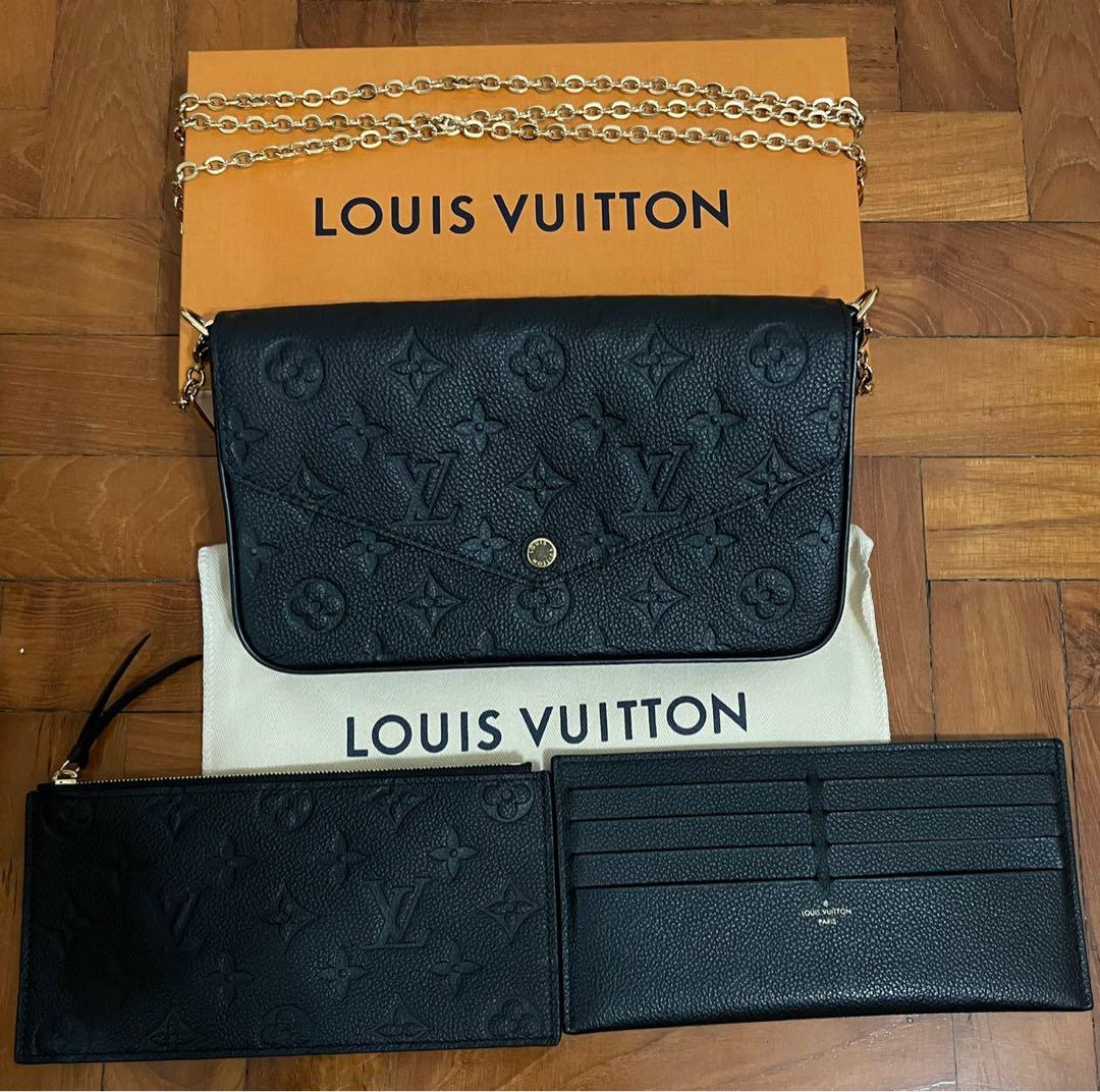 Authentic L V Felicie Black Empreinte Leather Bag, Luxury, Bags & Wallets  on Carousell