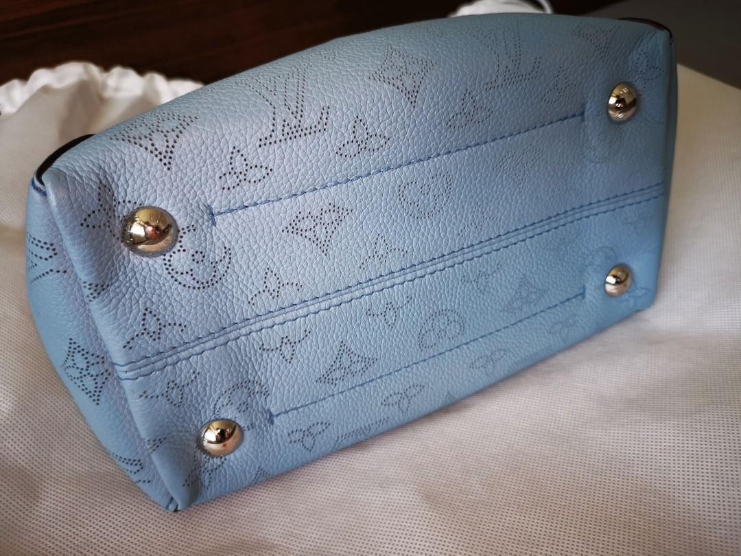 Louis Vuitton Hina PM Bucket Bag in Blue Mahina Leather