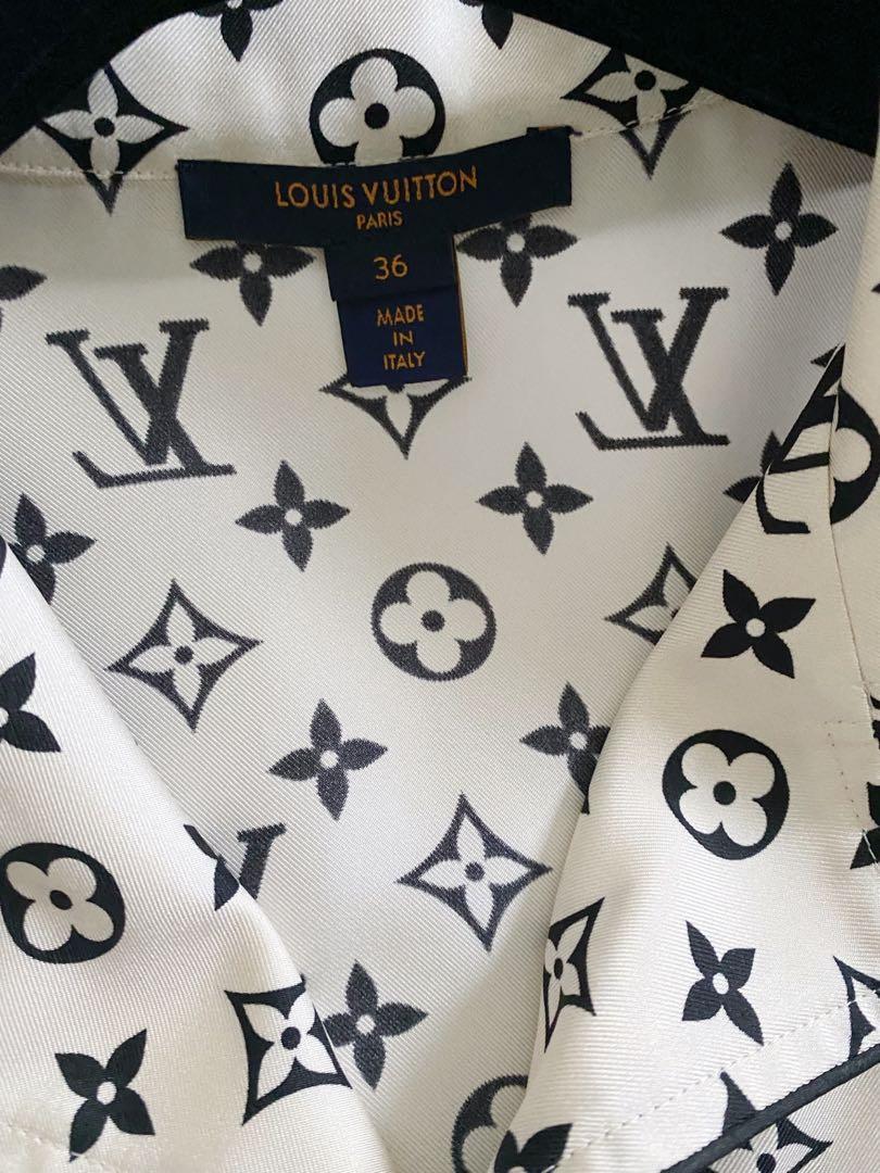 Louis Vuitton Stripe Accent Monogram Pajama Shirt Blue Glacier. Size 36