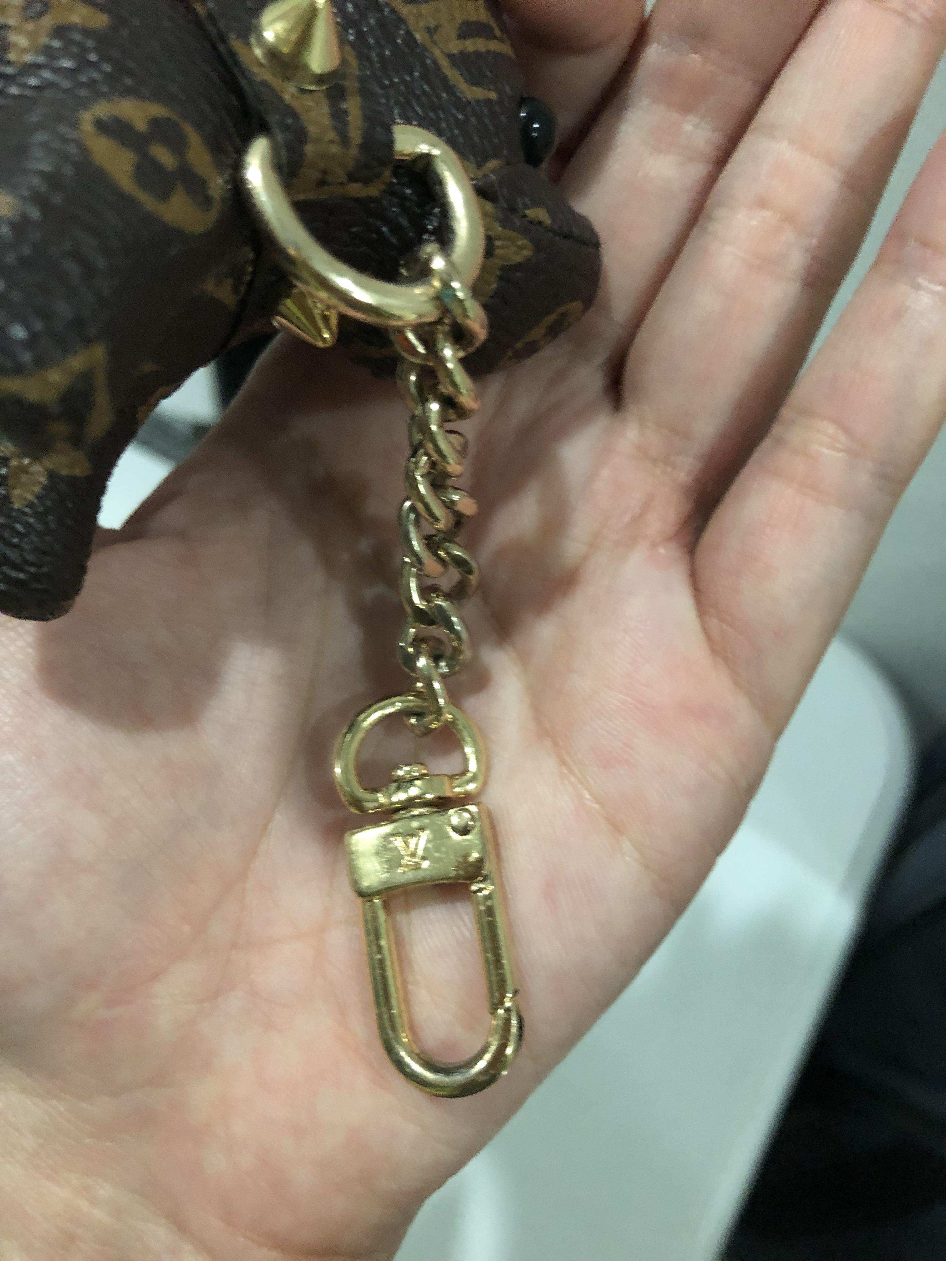 LV Bulldog Keychain Women's Backpack Pendant Brown  Кожаный кошелек,  Кошелек, Шитье