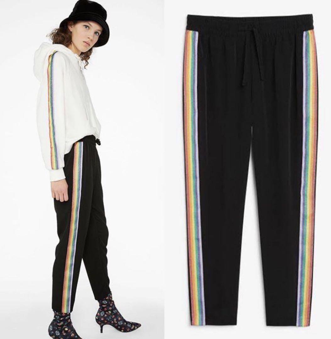 Monki Rainbow Side Stripe Pants Women s Fashion Bottoms on Carousell